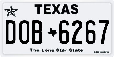 TX license plate DOB6267