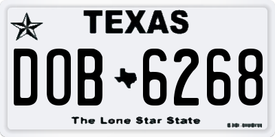 TX license plate DOB6268