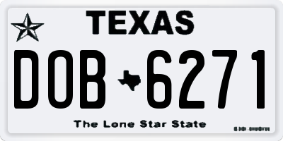 TX license plate DOB6271