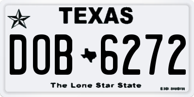 TX license plate DOB6272