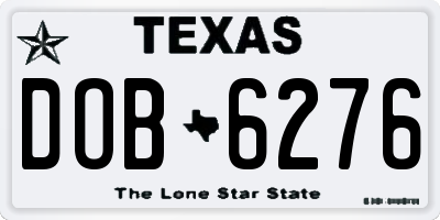 TX license plate DOB6276