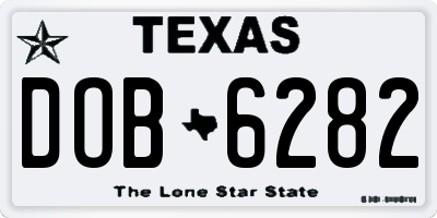 TX license plate DOB6282
