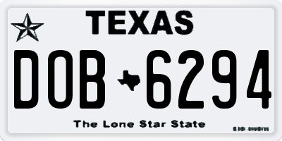 TX license plate DOB6294