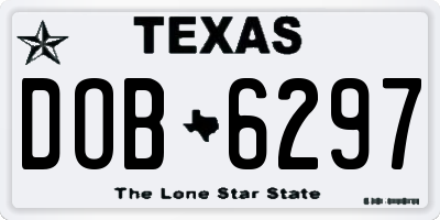 TX license plate DOB6297