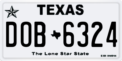 TX license plate DOB6324