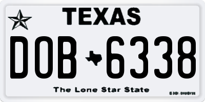 TX license plate DOB6338