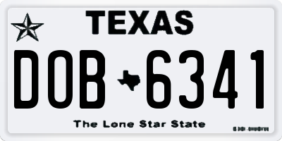 TX license plate DOB6341