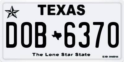 TX license plate DOB6370