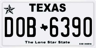 TX license plate DOB6390