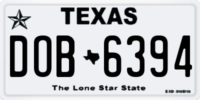 TX license plate DOB6394