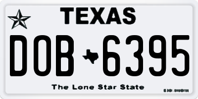 TX license plate DOB6395