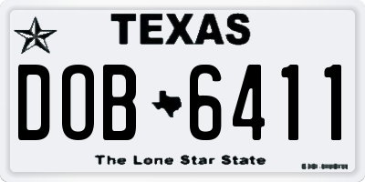 TX license plate DOB6411