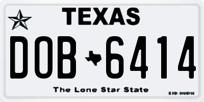 TX license plate DOB6414
