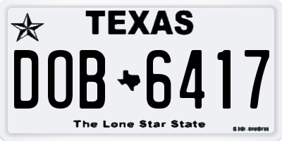 TX license plate DOB6417