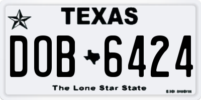 TX license plate DOB6424