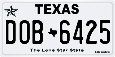 TX license plate DOB6425