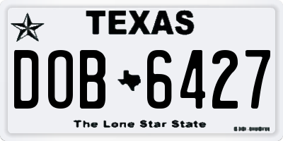 TX license plate DOB6427