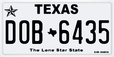 TX license plate DOB6435