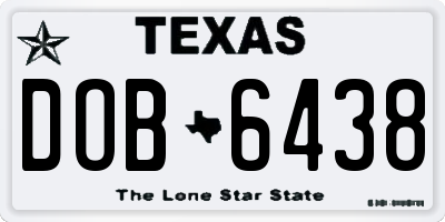 TX license plate DOB6438