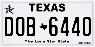 TX license plate DOB6440