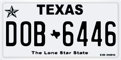 TX license plate DOB6446