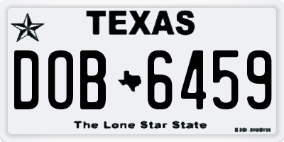 TX license plate DOB6459