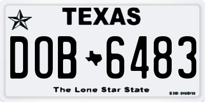TX license plate DOB6483