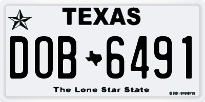 TX license plate DOB6491