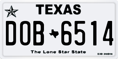 TX license plate DOB6514