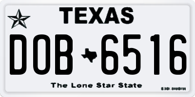 TX license plate DOB6516