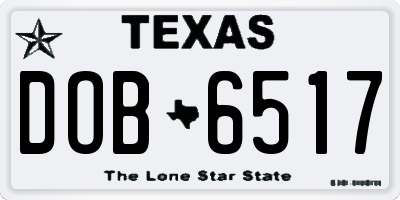 TX license plate DOB6517