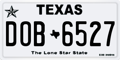 TX license plate DOB6527