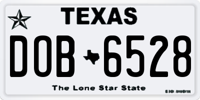 TX license plate DOB6528