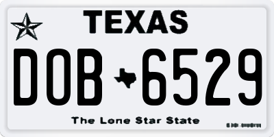 TX license plate DOB6529