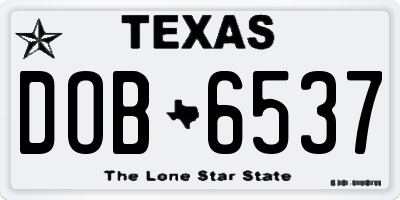 TX license plate DOB6537