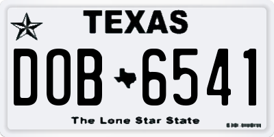 TX license plate DOB6541