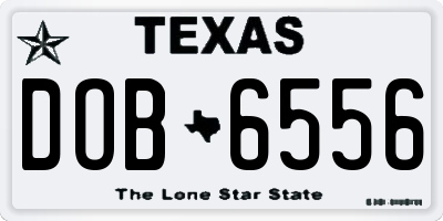 TX license plate DOB6556