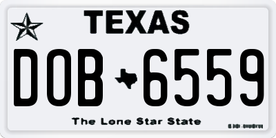 TX license plate DOB6559