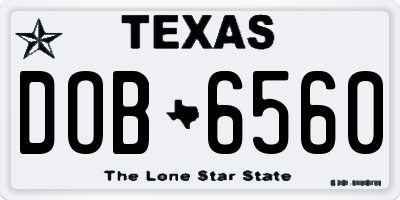TX license plate DOB6560