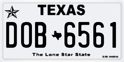 TX license plate DOB6561