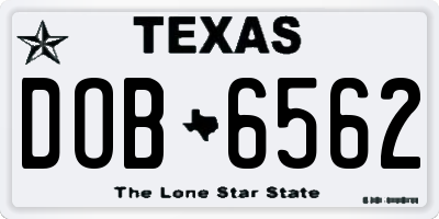TX license plate DOB6562