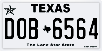 TX license plate DOB6564