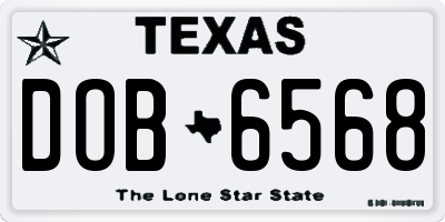 TX license plate DOB6568