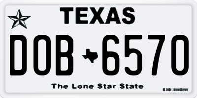 TX license plate DOB6570