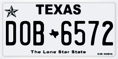 TX license plate DOB6572