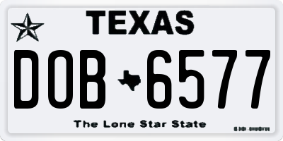 TX license plate DOB6577