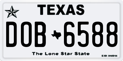TX license plate DOB6588
