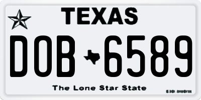 TX license plate DOB6589