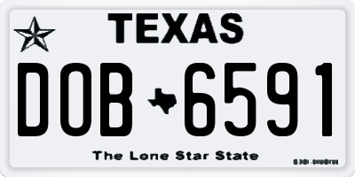 TX license plate DOB6591
