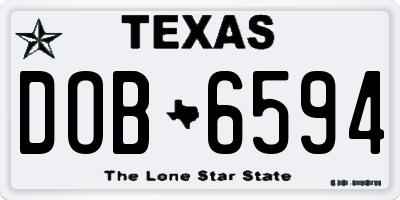 TX license plate DOB6594